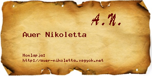 Auer Nikoletta névjegykártya